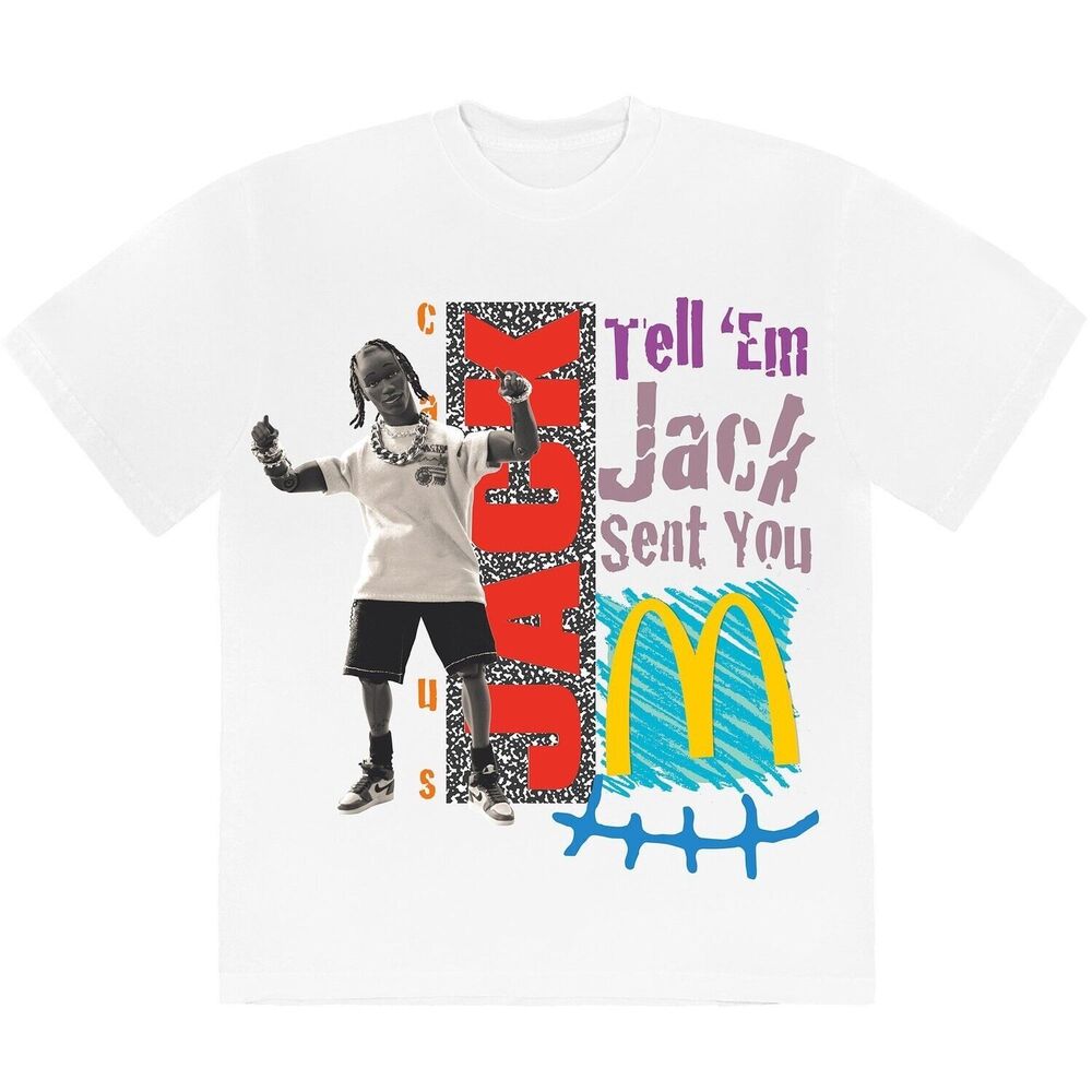 Travis Scott x McDonalds Cactus Jack Smile T Shirt Size Medium White